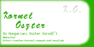 kornel oszter business card